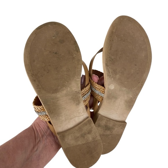 Coach and Four Sandals Slip On Tan Made in Italy Women’s Size 7 - Picture 8 of 12